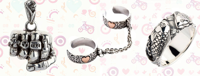 Kjærlighetssymbolikk i biker og gotiske smykker