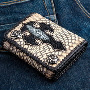 Cross Grey Snake Skin Leather Biker Wallet [2]
