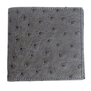 Grey Genuine Ostrich Skin Leather Wallet