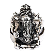 Hindu Ganesh Sterling Silver Amulet Ring