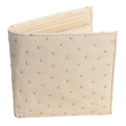 Ivory White Genuine Ostrich Skin Leather Wallet