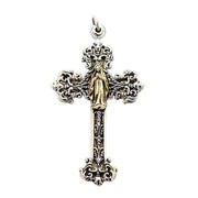 Mary Angel Sterling Silver Cross Pendant