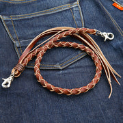 Light Brown Genuine Leather Wallet Chain for Men