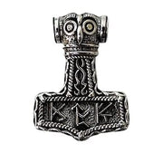 sterling silver owl hammer pendant