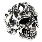 Tribal Tattoo Sterling Silver Skull Ring